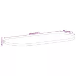 tömör nyers mangófa ovális asztallap 120 x 50 x 3,8 cm