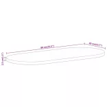 tömör mangófa ovális asztallap 80 x 40 x 2,5 cm