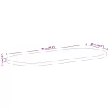 tömör mangófa ovális asztallap 90 x 40 x 2,5 cm