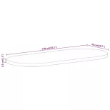 tömör mangófa ovális asztallap 140 x 50 x 2,5 cm