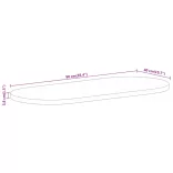 tömör nyers mangófa ovális asztallap 90 x 40 x 3,8 cm