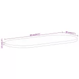 tömör nyers mangófa ovális asztallap 80 x 40 x 2,5 cm