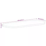 tömör nyers mangófa ovális asztallap 120 x 60 x 2,5 cm