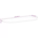 tömör nyers mangófa ovális asztallap 140 x 60 x 2,5 cm