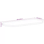 tömör nyers mangófa ovális asztallap 140 x 50 x 3,8 cm