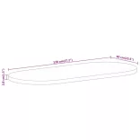 tömör nyers mangófa ovális asztallap 120 x 60 x 3,8 cm