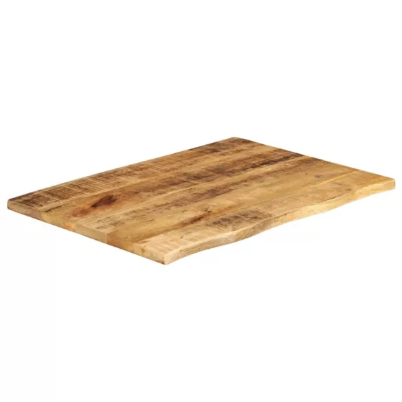 tömör nyers mangófa természetes élű asztallap 80 x 60 x 2,5 cm