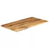 tömör nyers mangófa természetes élű asztallap 100 x 60 x 2,5 cm