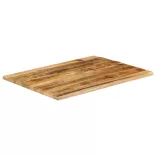 tömör nyers mangófa természetes élű asztallap 90 x 80 x 2,5 cm