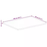 tömör nyers mangófa természetes élű asztallap 100 x 80 x 2,5 cm