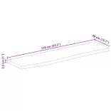 tömör mangófa természetes élű asztallap 110 x 40 x 2,5 cm