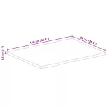 tömör mangófa természetes élű asztallap 110 x 80 x 2,5 cm