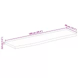 tömör mangófa természetes élű asztallap 100 x 40 x 3,8 cm