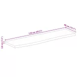 tömör mangófa természetes élű asztallap 110 x 40 x 3,8 cm