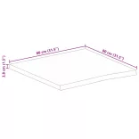 tömör mangófa természetes élű asztallap 80 x 80 x 3,8 cm