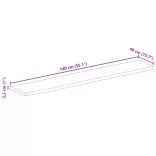 tömör mangófa természetes élű asztallap 140 x 40 x 2,5 cm