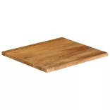 tömör mangófa asztallap természetes éllel 80 x 80 x 2,5 cm