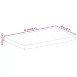 tömör mangófa természetes élű asztallap 50 x 20 x 3,8 cm