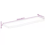 tömör mangófa természetes élű asztallap 110 x 40 x 3,8 cm