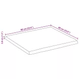 tömör akácfa négyzet alakú asztallap 60x60x3,8 cm