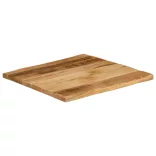 tömör nyers mangófa természetes élű asztallap 60 x 60 x 2,5 cm