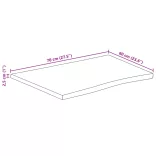 tömör nyers mangófa természetes élű asztallap 70 x 60 x 2,5 cm