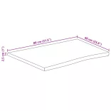 tömör nyers mangófa természetes élű asztallap 80 x 60 x 2,5 cm