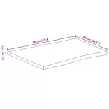 tömör nyers mangófa természetes élű asztallap 90 x 60 x 2,5 cm