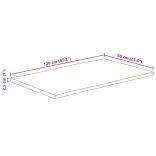 tömör nyers mangófa természetes élű asztallap 120 x 60 x 2,5 cm