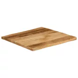 tömör nyers mangófa természetes élű asztallap 80 x 80 x 2,5 cm