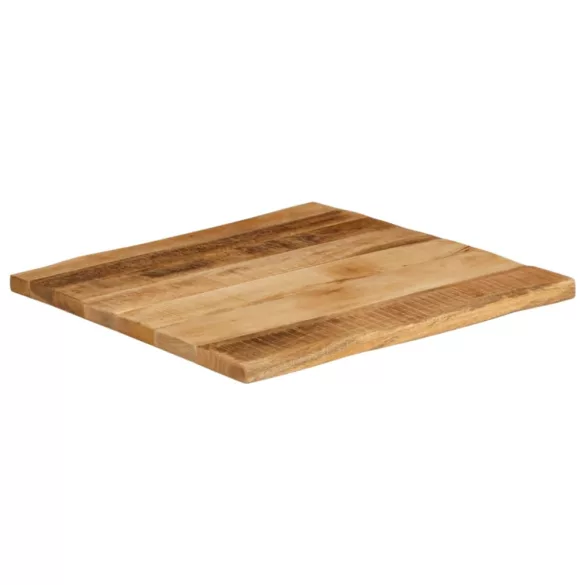 tömör nyers mangófa természetes élű asztallap 80 x 80 x 2,5 cm