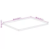 tömör nyers mangófa természetes élű asztallap 90 x 80 x 3,8 cm