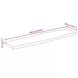 tömör mangófa természetes élű asztallap 180 x 40 x 2,5 cm