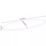 tömör akácfa ovális asztallap 90 x 40 x 2,5 cm
