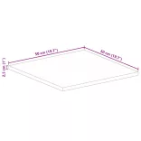 tömör akácfa négyzet alakú asztallap 50x50x2,5 cm