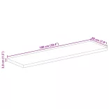 tömör akácfa téglalap alakú asztallap 100x20x3,8 cm