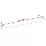 tömör akácfa téglalap alakú asztallap 140x30x3,8 cm