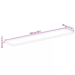 tömör akácfa téglalap alakú asztallap 160x30x3,8 cm