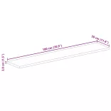 tömör akácfa téglalap alakú asztallap 180x30x3,8 cm