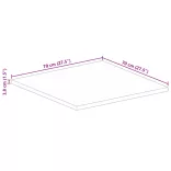 tömör akácfa négyzet alakú asztallap 70x70x3,8 cm