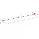 tömör újrahasznosított fa téglalap alakú asztallap 140x30x2,5cm