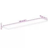 tömör újrahasznosított fa téglalap alakú asztallap 160x40x2,5cm