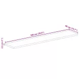 tömör újrahasznosított fa téglalap alakú asztallap 180x40x2,5cm