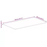 tömör újrahasznosított fa téglalap alakú asztallap 120x60x1,5cm