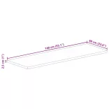 tömör újrahasznosított fa téglalap alakú asztallap 140x60x2,5cm