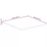 tömör újrahasznosított fa négyzet alakú asztallap 70x70x2,5 cm