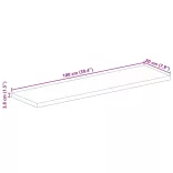 tömör újrahasznosított fa téglalap alakú asztallap 100x20x3,8cm