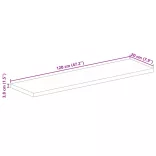 tömör újrahasznosított fa téglalap alakú asztallap 120x20x3,8cm