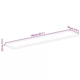 tömör újrahasznosított fa téglalap alakú asztallap 140x20x3,8cm