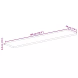 tömör újrahasznosított fa téglalap alakú asztallap 180x20x3,8cm